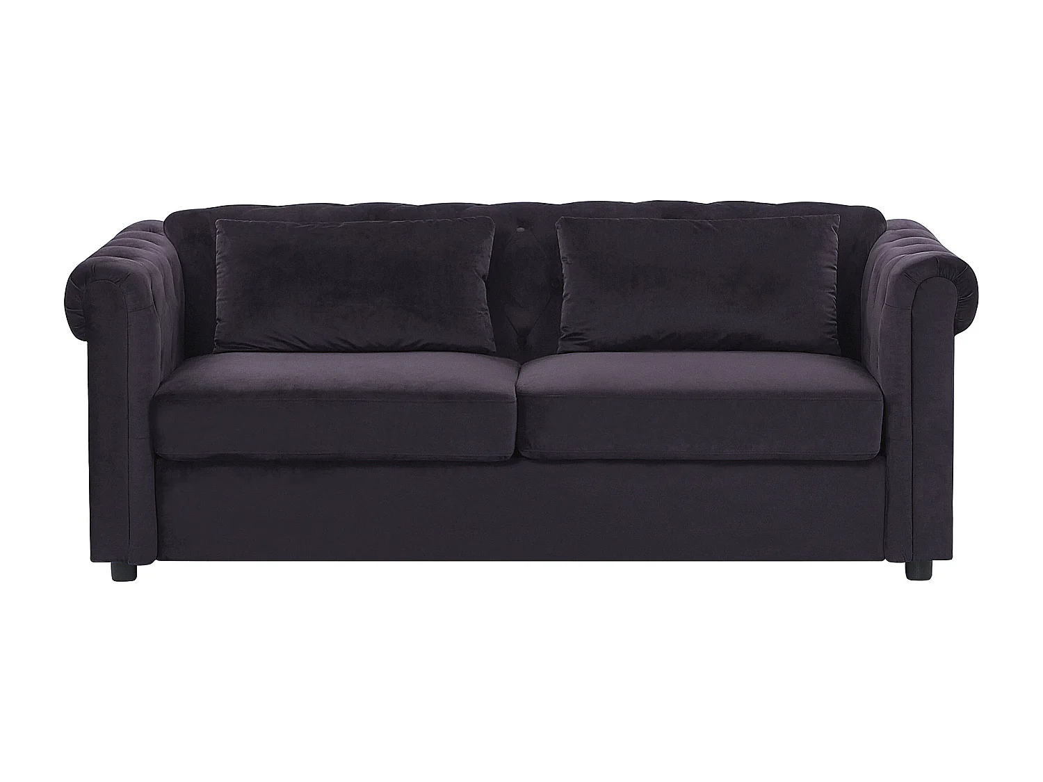 Canapé-lit 3 places CHESTERFIELD Velours Noir