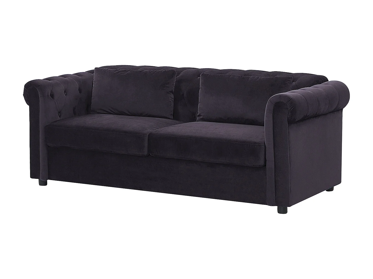 Canapé-lit 3 places CHESTERFIELD Velours Noir
