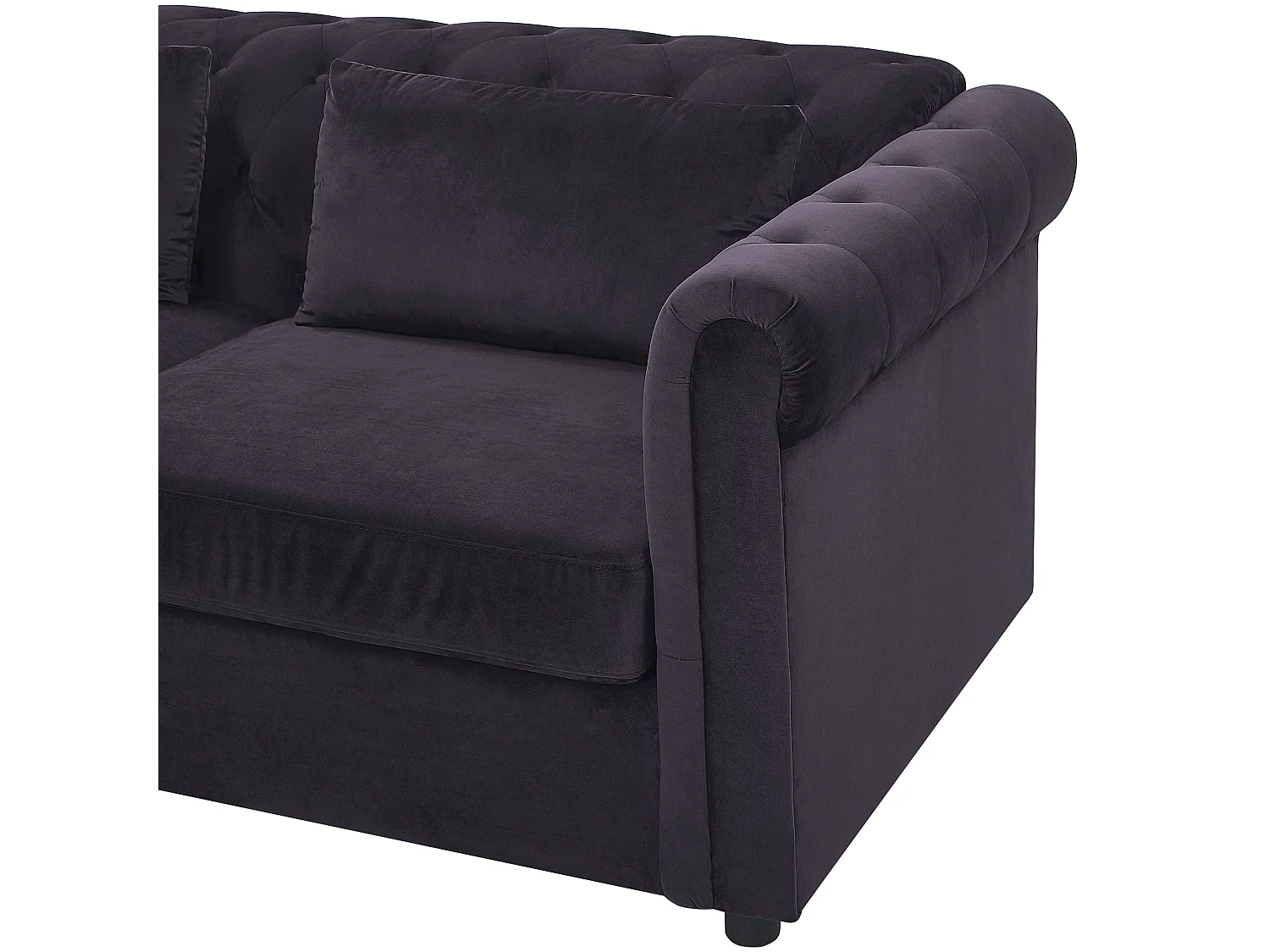 Canapé-lit 3 places CHESTERFIELD Velours Noir