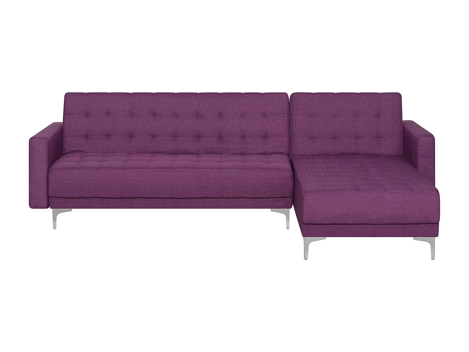 Canapé d'Angle à gauche Convertible au style Moderne en Tissu Violet Aberdeen