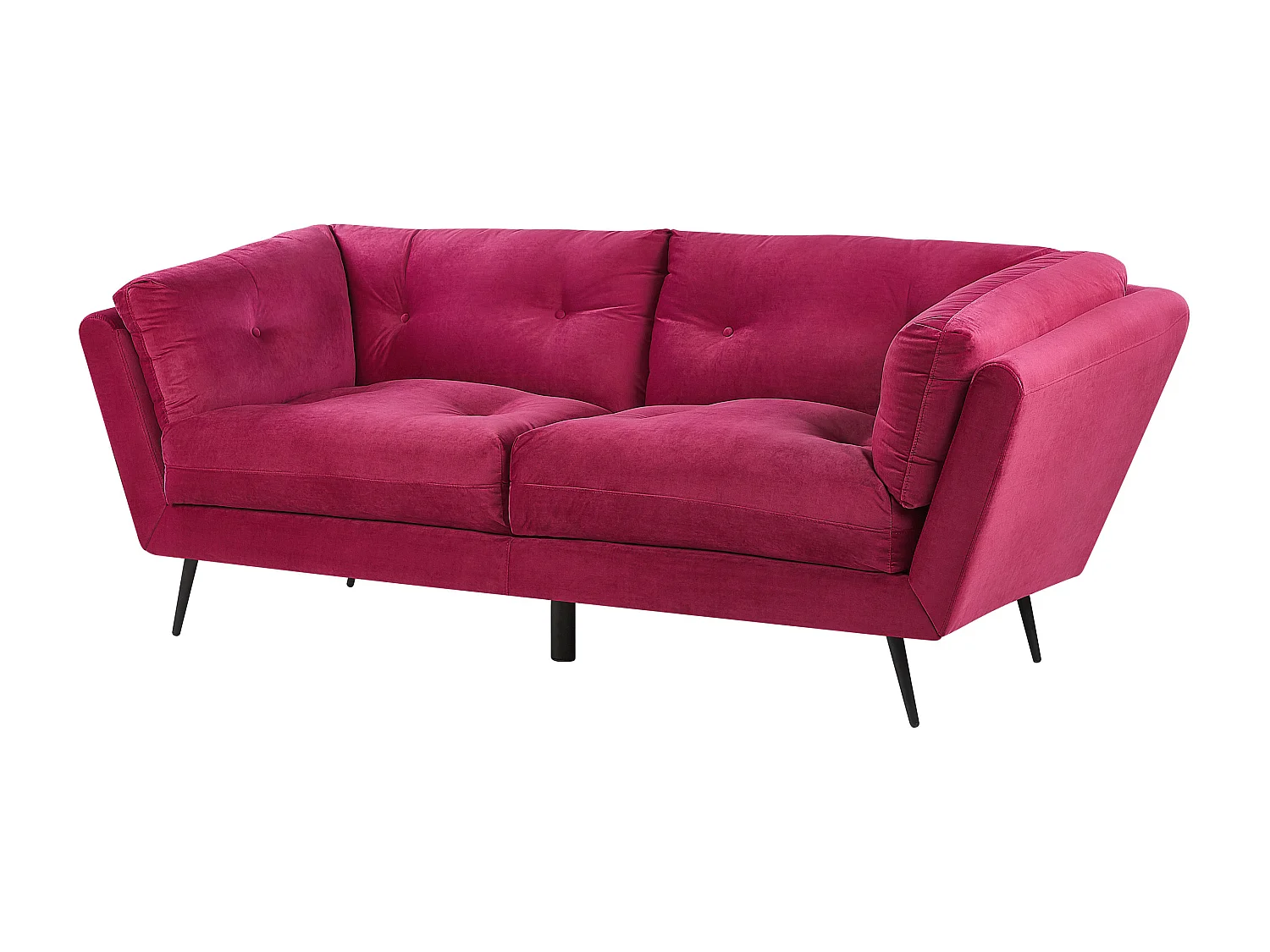 Modernes Sofa aus Samtstoff in Burgunderrot 3er Sitzer Lenvik