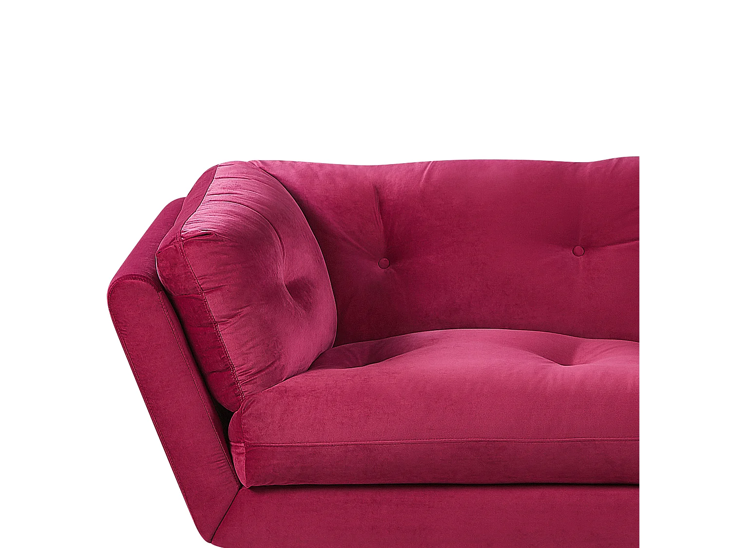 Modernes Sofa aus Samtstoff in Burgunderrot 3er Sitzer Lenvik