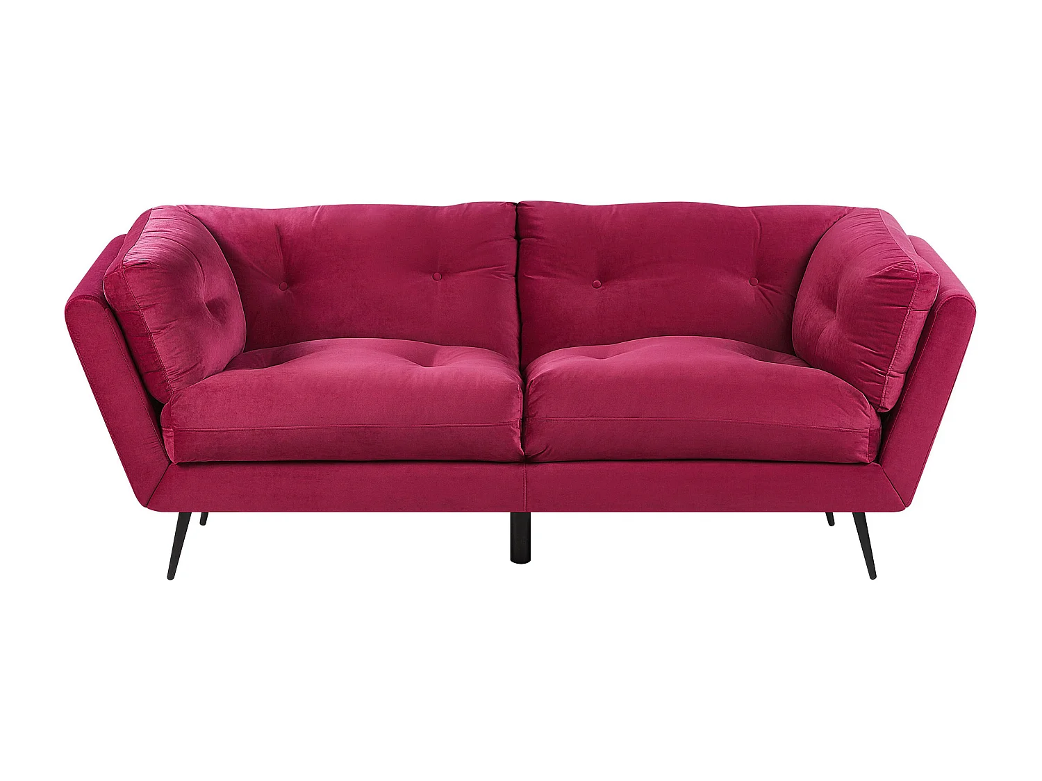 Modernes Sofa aus Samtstoff in Burgunderrot 3er Sitzer Lenvik