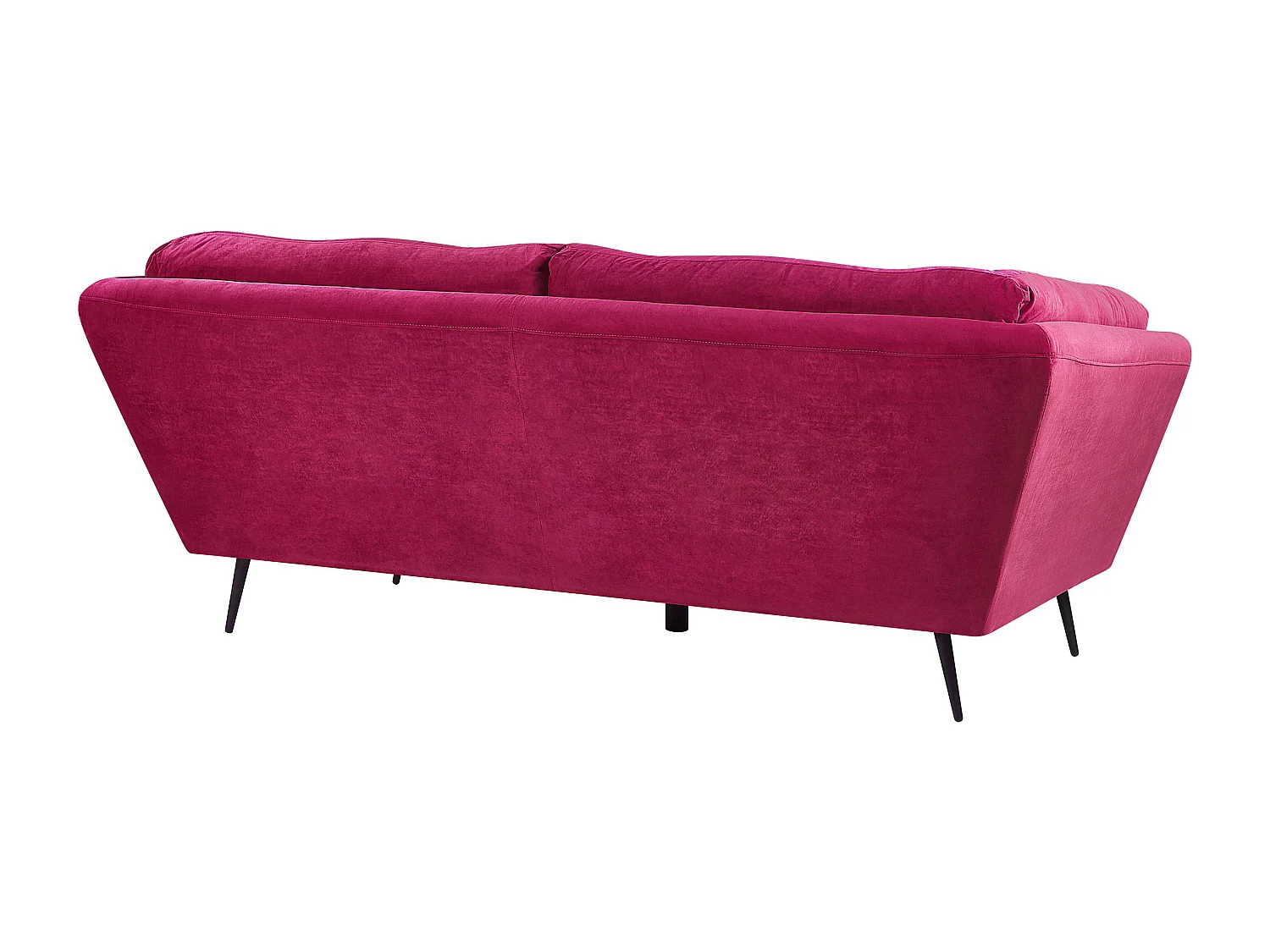 Modernes Sofa aus Samtstoff in Burgunderrot 3er Sitzer Lenvik