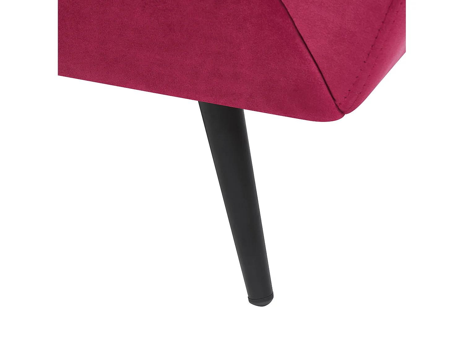 Modernes Sofa aus Samtstoff in Burgunderrot 3er Sitzer Lenvik