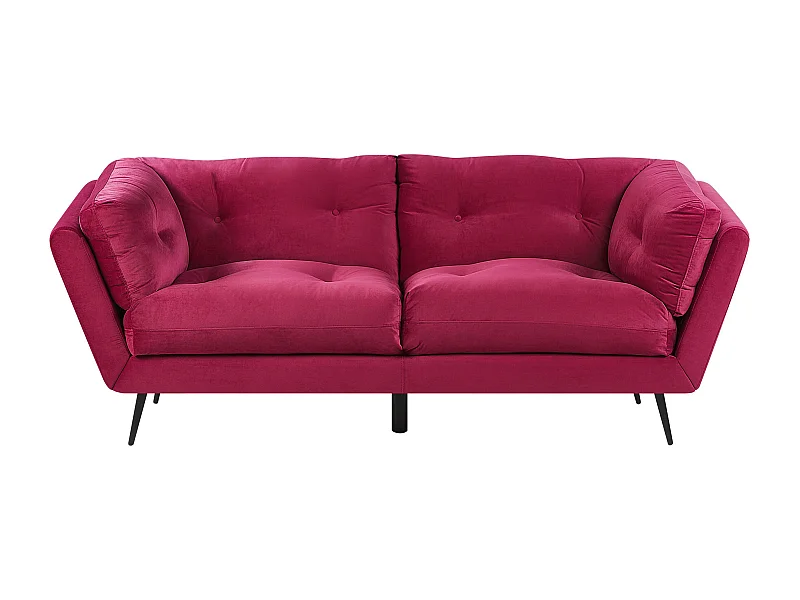 Sofá LENVIK Terciopelo Borgoña 3 plazas