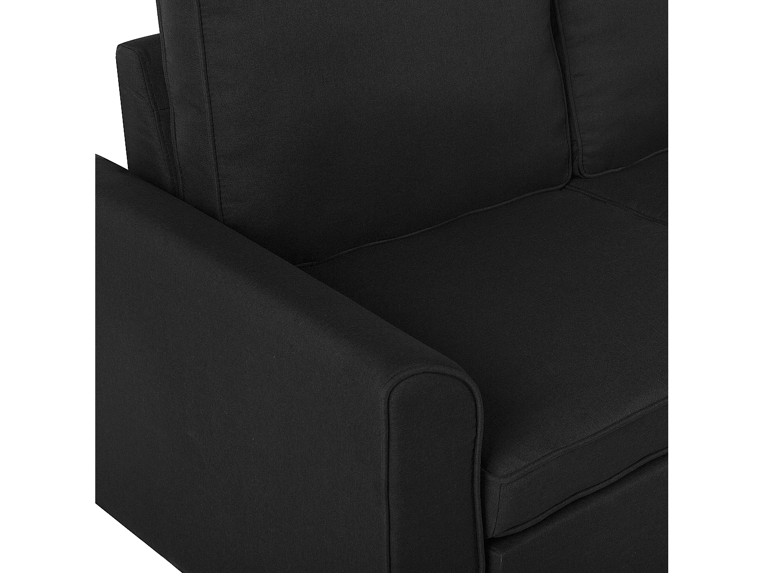 Beliani - Canapé Angle à Gauche - Nesna - Avec Rangement, Tissu, Noir