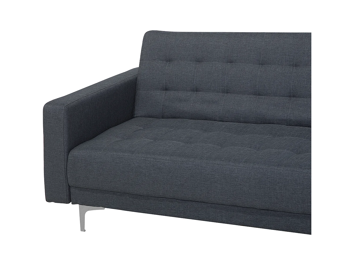 Canapé-lit d'angle modulable 4 places ABERDEEN Tissu Gris foncé avec ottoman Côté droite