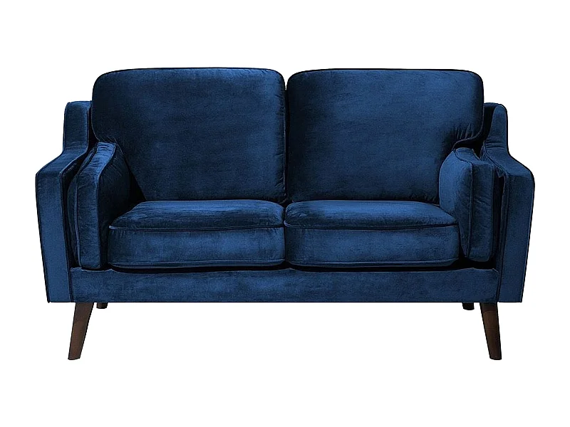 Trendy Sofa aus Samtstoff in Dunkelblau Polstersofa 2-Sitzer Lokka