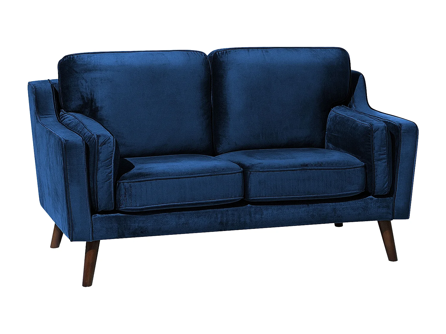 Trendy Sofa aus Samtstoff in Dunkelblau Polstersofa 2-Sitzer Lokka