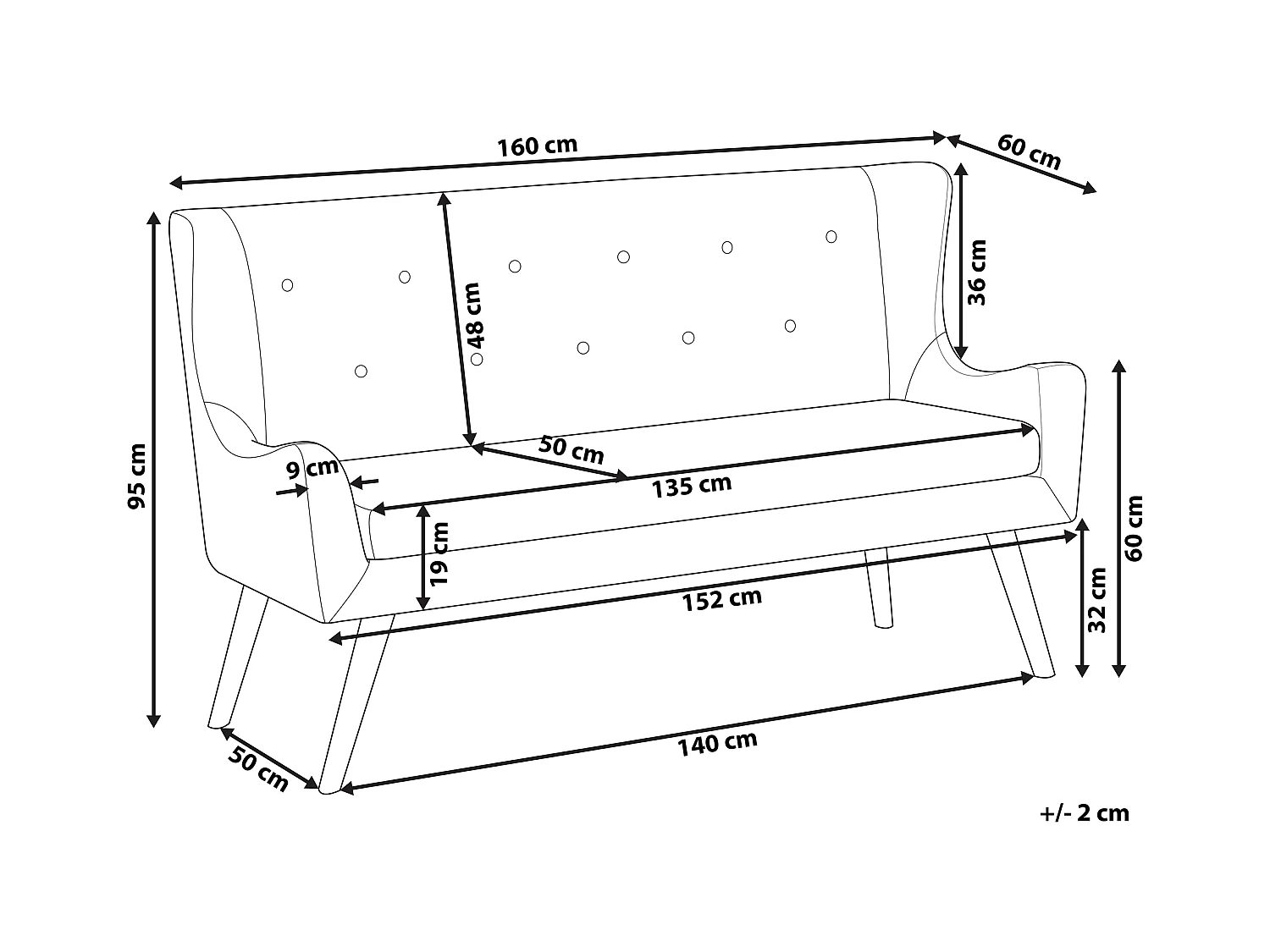 SKIBBY Tessuto Nero 2 posti