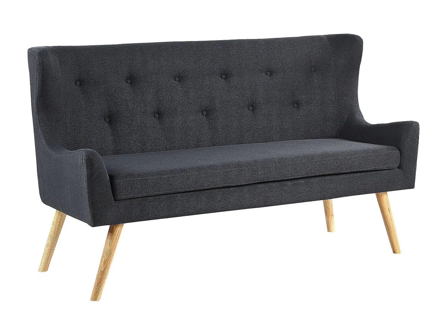 Banc rembourré 2 places SKIBBY Tissu Noir