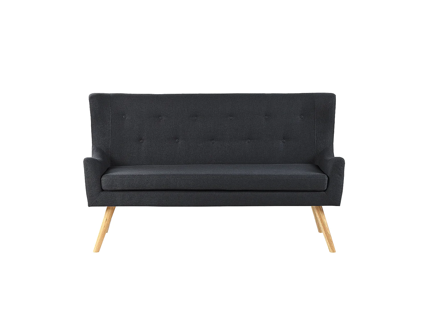 Gestoffeerde bank SKIBBY Stof Zwart 2-zitter