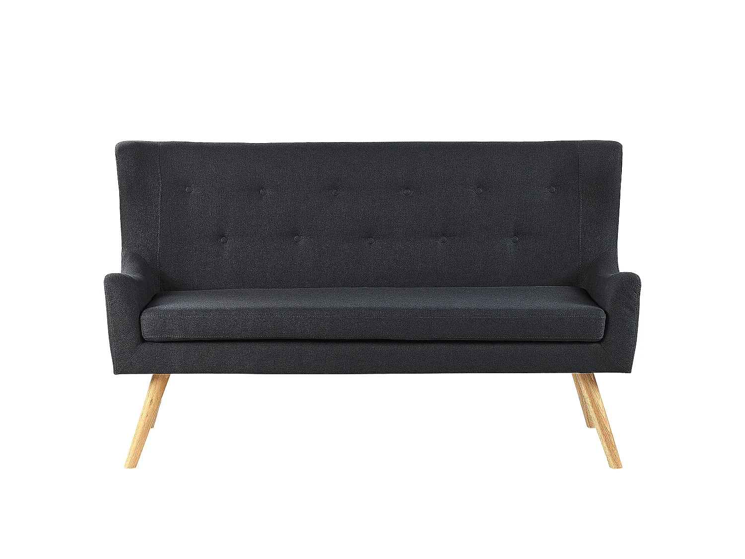 Canapé 2 places en coton banc noir SKIBBY