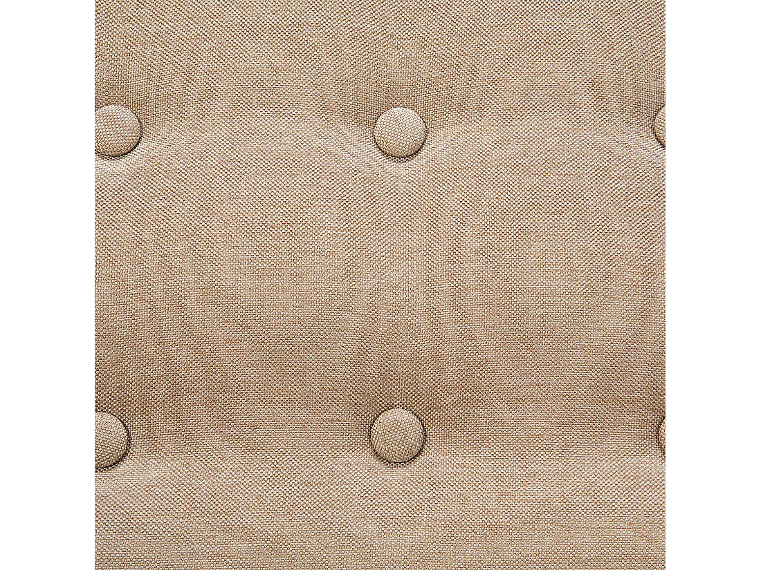 3-Sitzer Sofa mit Armlehnen Stoff Beige Knopfheftung Holzgestell Retro Motala