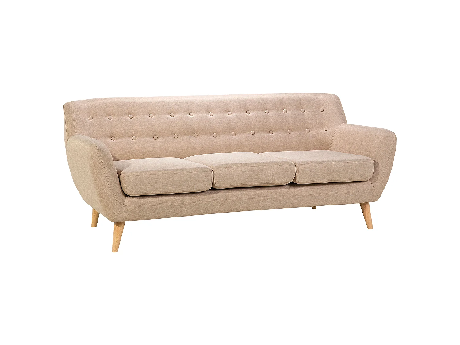 Canapé 3 places en coton beige MOTALA