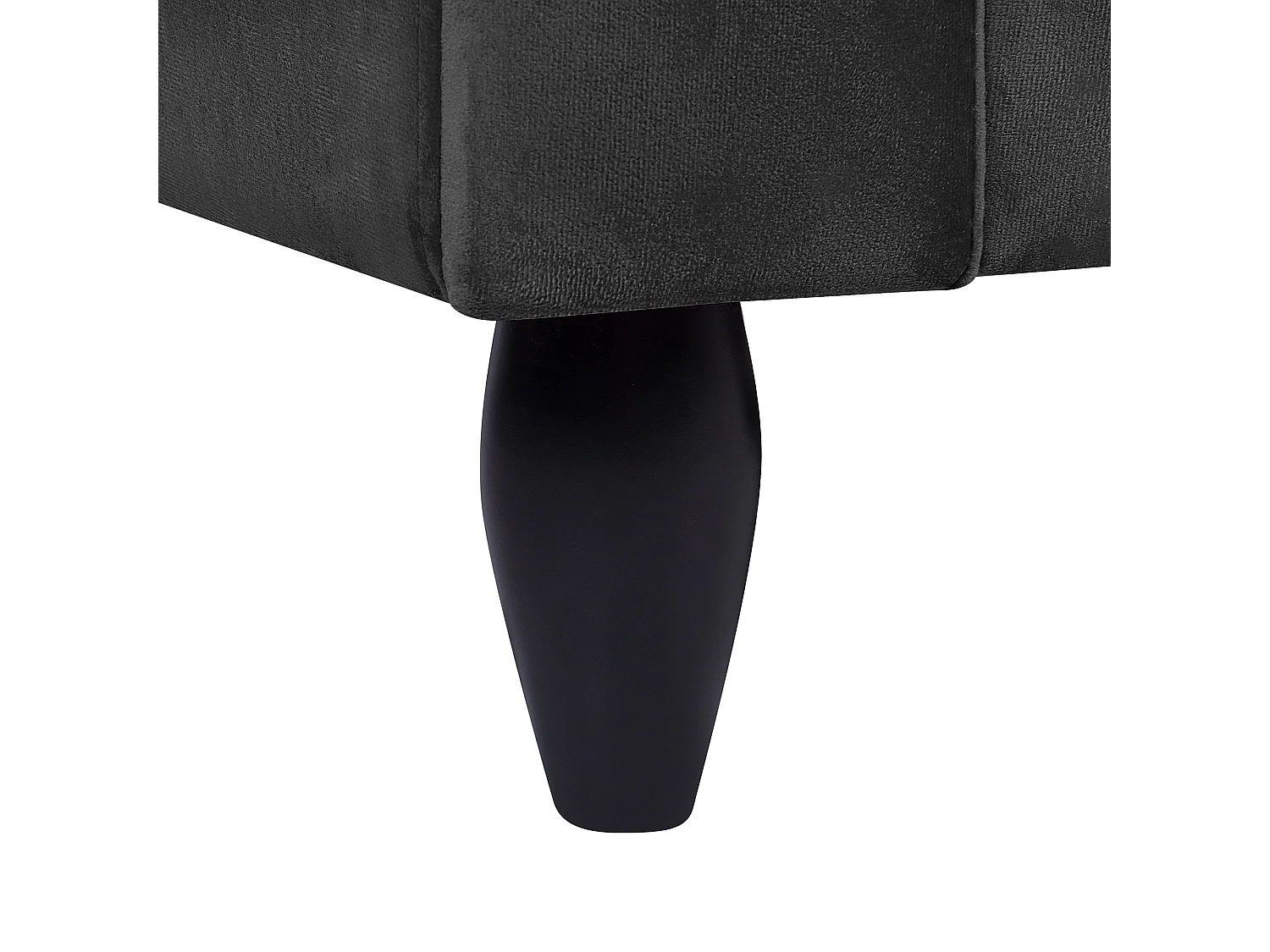 Sofa BORNHOLM Samtstoff Schwarz 3-Sitzer