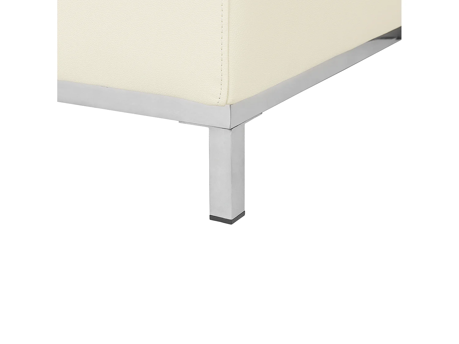 Modernes Ecksofa mit Ottomane Echtleder beige rechtsseitig Oslo