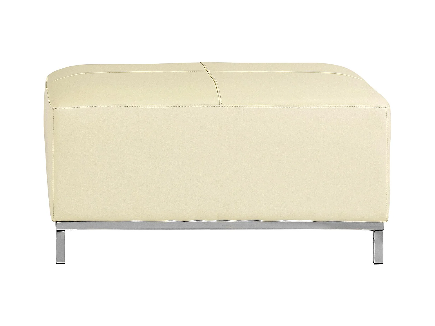 Modernes Ecksofa mit Ottomane Echtleder beige rechtsseitig Oslo