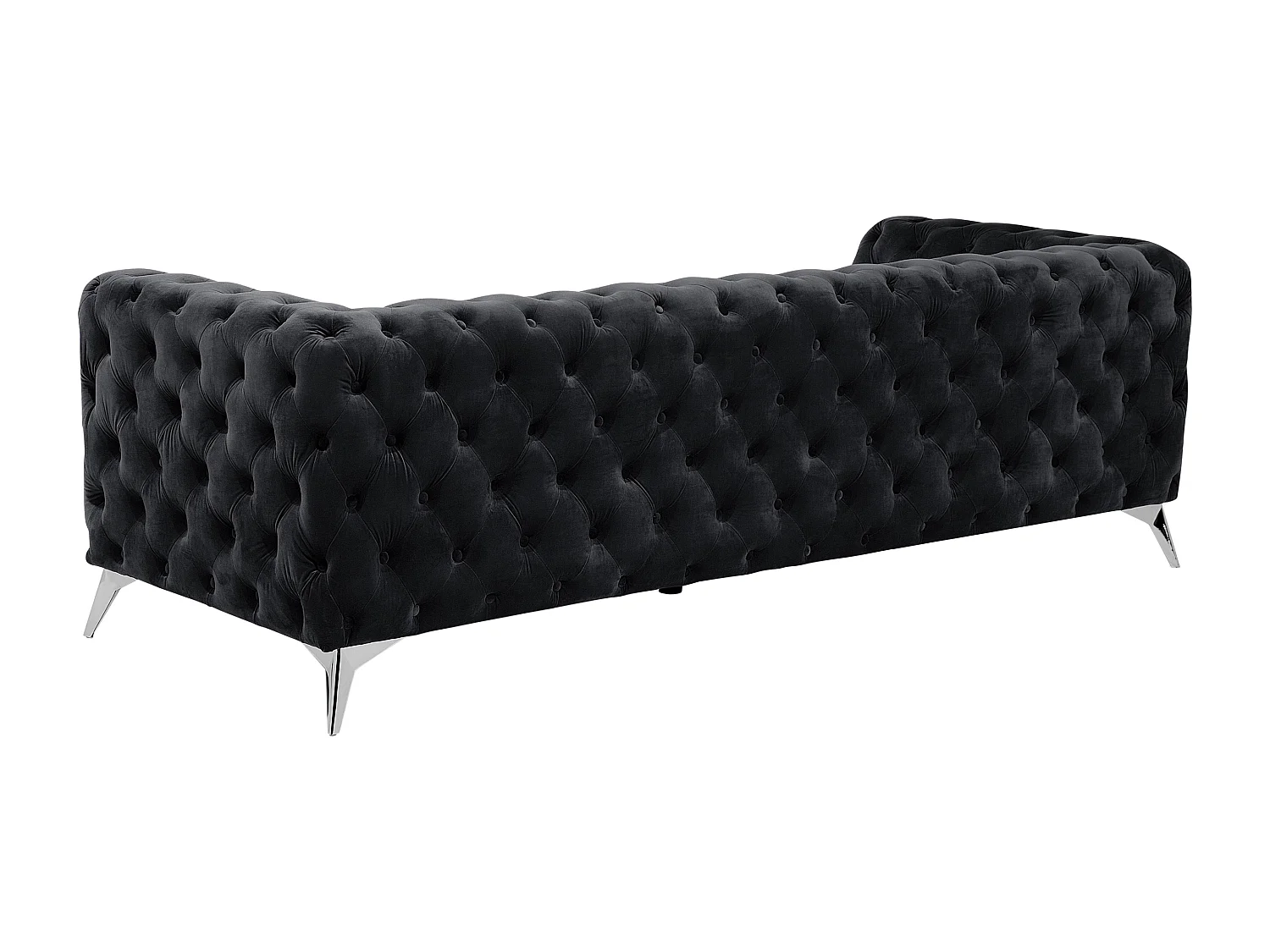 Sofá SOTRA Terciopelo Negro 3 plazas