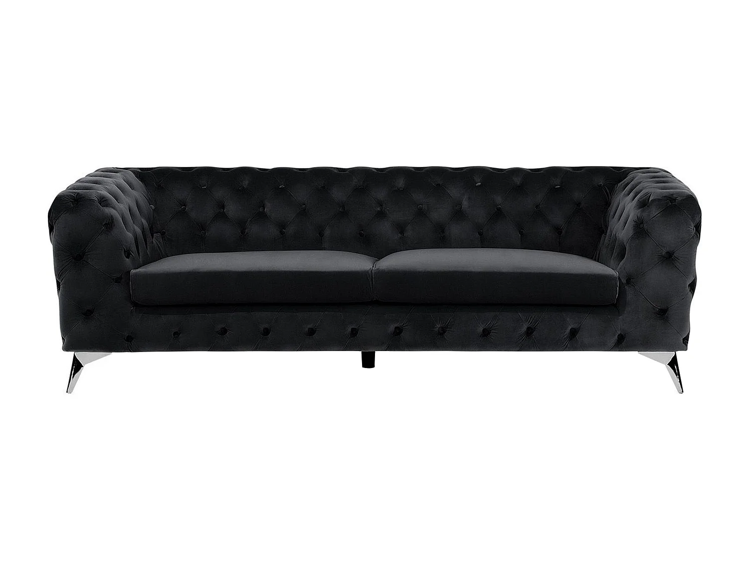 Klassisches Polstersofa Samtstoff Chesterfield Style schwarz Sotra