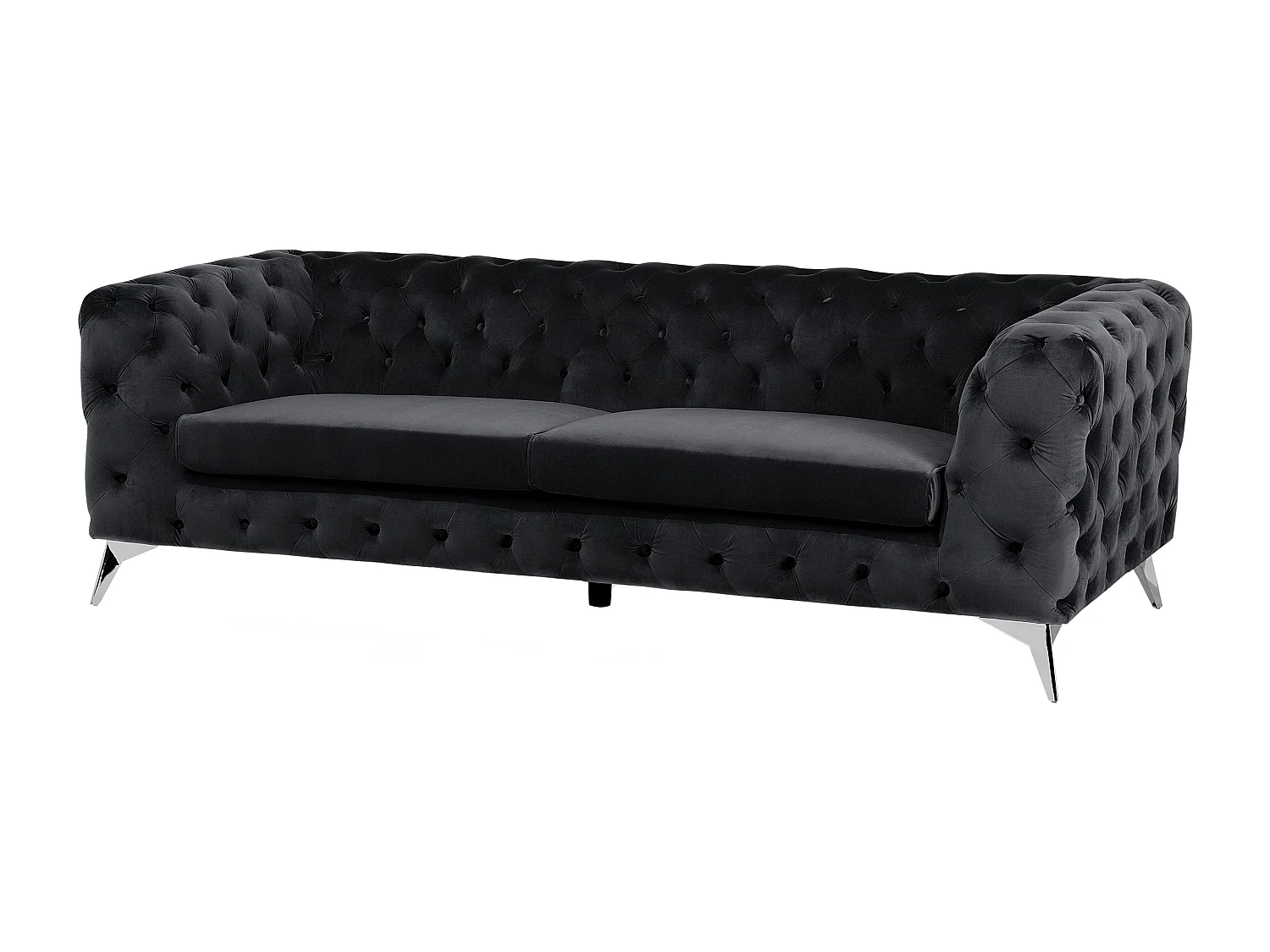 Klassisches Polstersofa Samtstoff Chesterfield Style schwarz Sotra