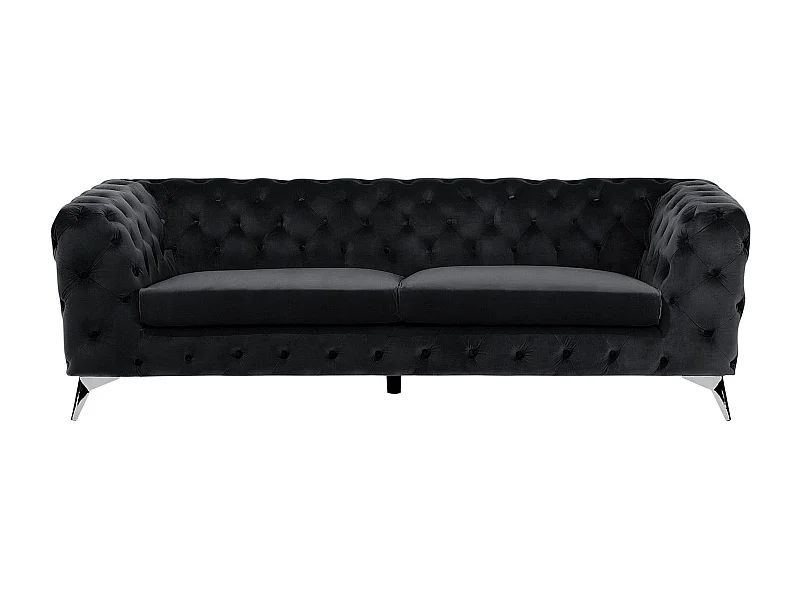 Klassisches Polstersofa Samtstoff Chesterfield Style schwarz Sotra