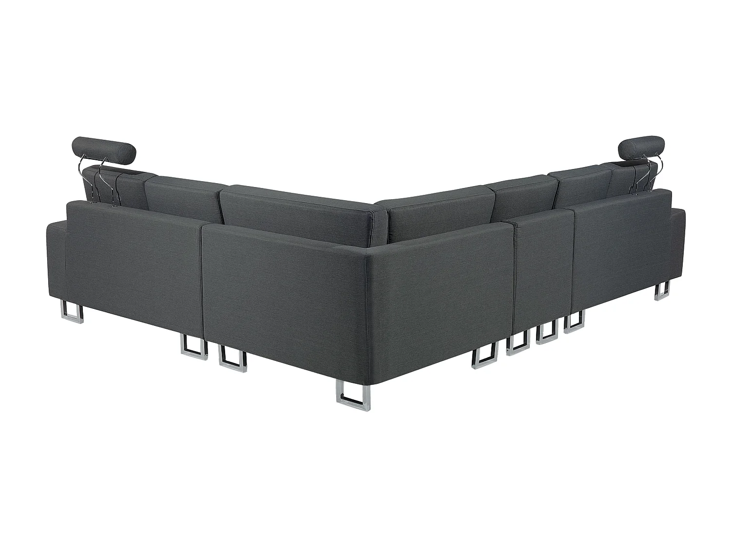 Hoekbank STOCKHOLM Stof Donkergrijs 6-zitter Linkerzijde