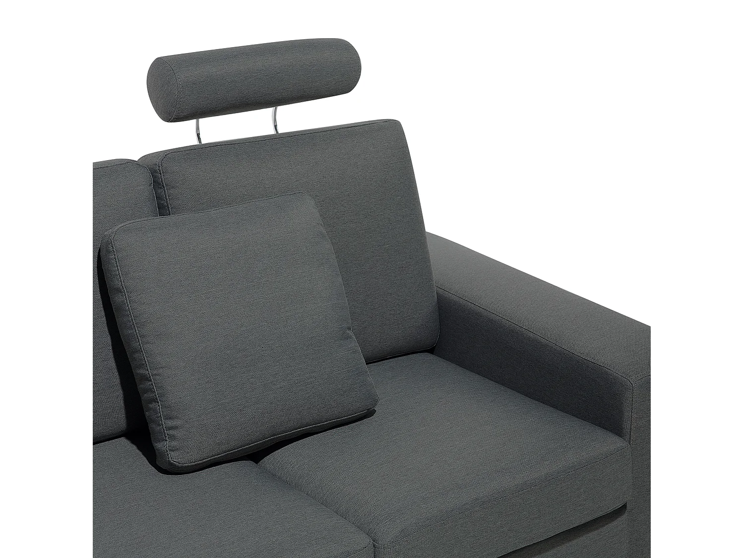 Canapé d'Angle à droite en Tissu Gris Foncé avec Appui-Tête Réglable Stockholm