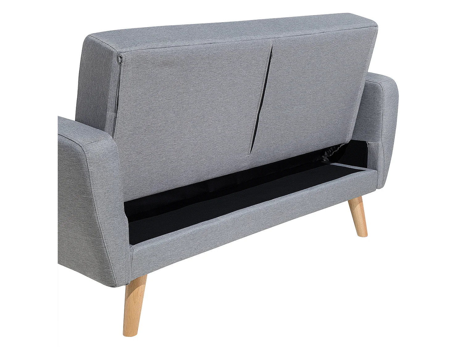 Canapé-lit 2 places FLORLI Tissu Gris clair