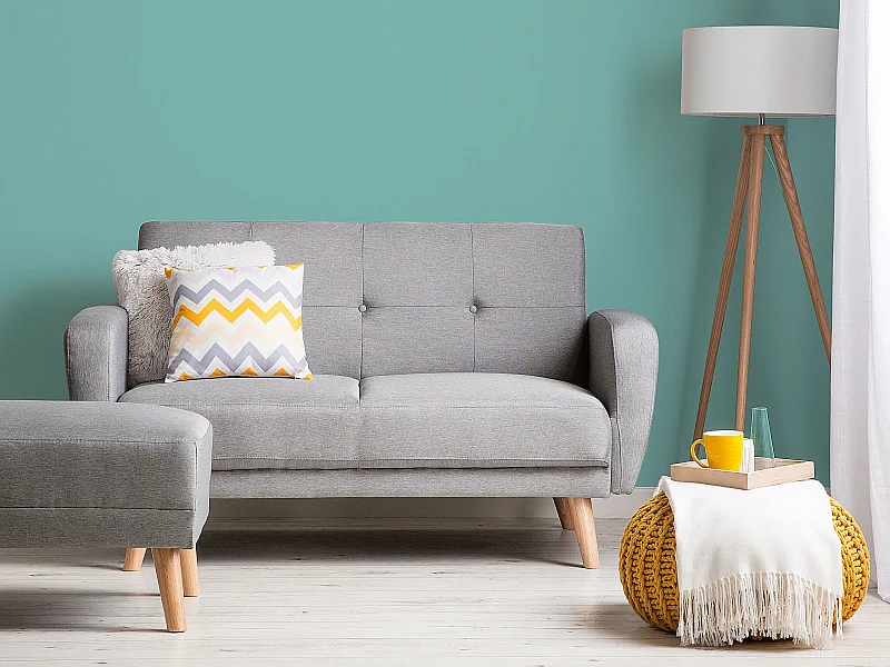 Canapé-lit 2 places FLORLI Tissu Gris clair