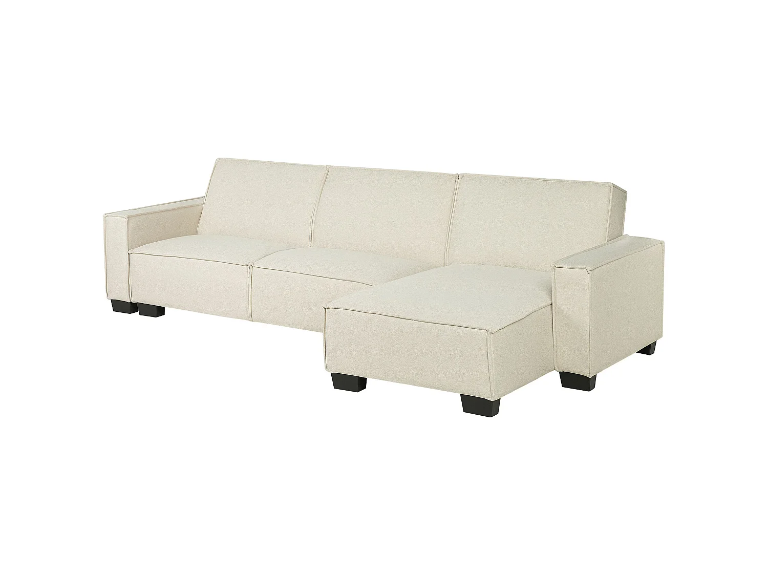Eckschlafsofa ROMEDAL Stoff Beige 3-Sitzer linksseitig