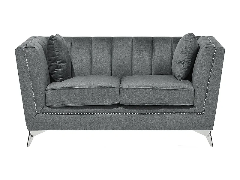 Sofa aus Samtstoff Grau 2-Sitzer modernes Wohnzimmer-Sofa Gaula