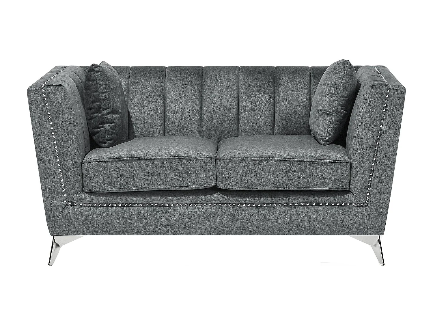 Sofa aus Samtstoff Grau 2-Sitzer modernes Wohnzimmer-Sofa Gaula