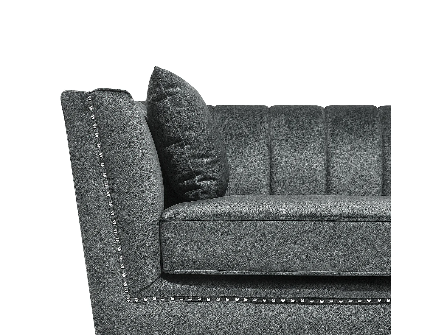 Sofa aus Samtstoff Grau 2-Sitzer modernes Wohnzimmer-Sofa Gaula