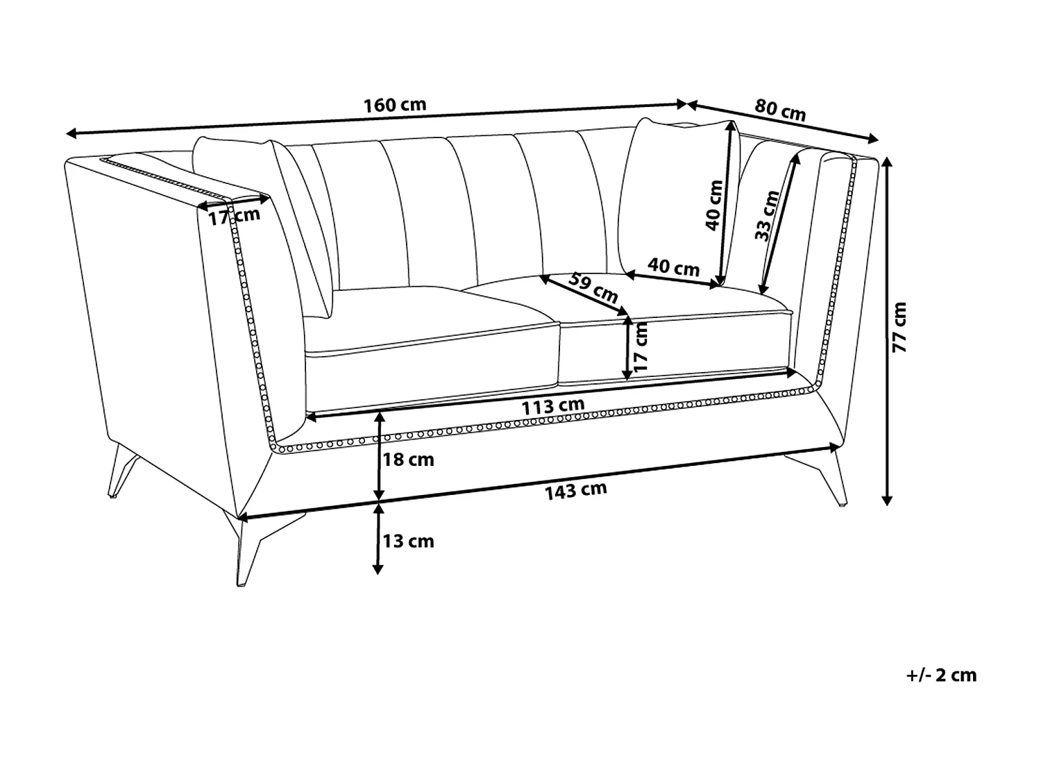 Divano GAULA Velluto Grigio 2 posti