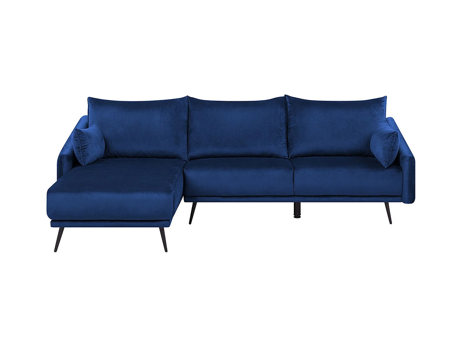 Canapé d'Angle - Varde - en Velours Bleu Marine Moderne pour 3 Personnes