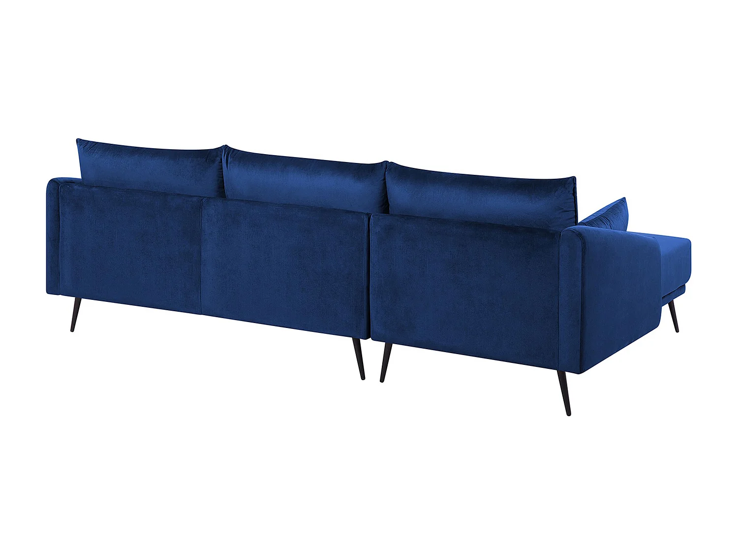 Canapé d'Angle - Varde - en Velours Bleu Marine Moderne pour 3 Personnes