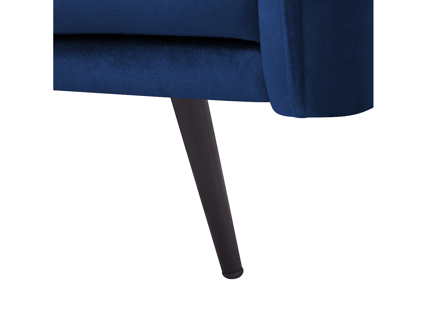 Canapé d'Angle - Varde - en Velours Bleu Marine Moderne pour 3 Personnes