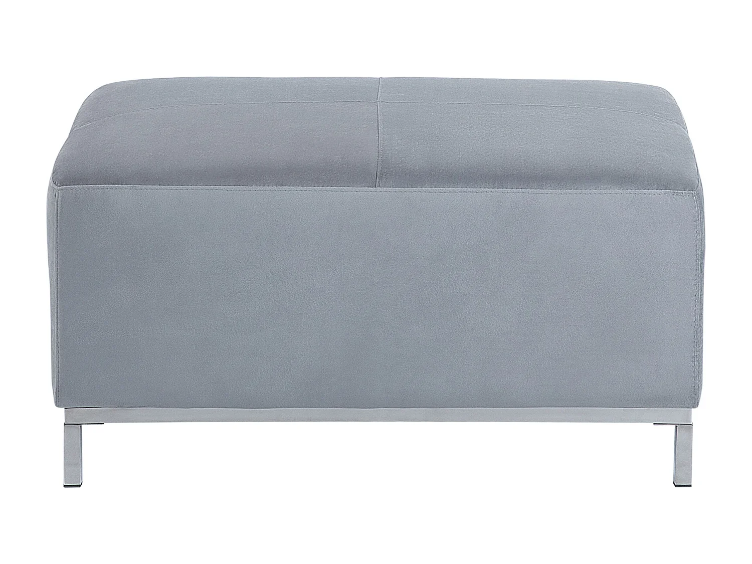 Canapé Angle à droite en Velours Gris et Pouf Ottoman Housses Amovibles Oslo