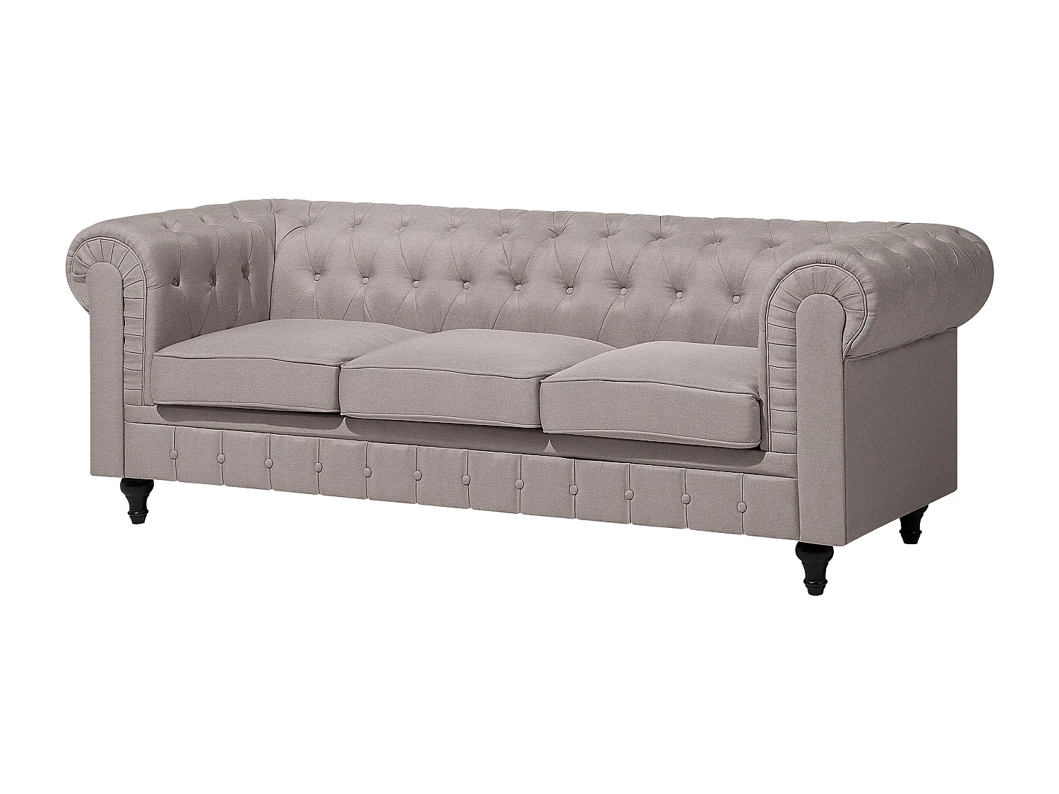 Hoekbank CHESTERFIELD Stof Beige 6-zitter Linkerzijde