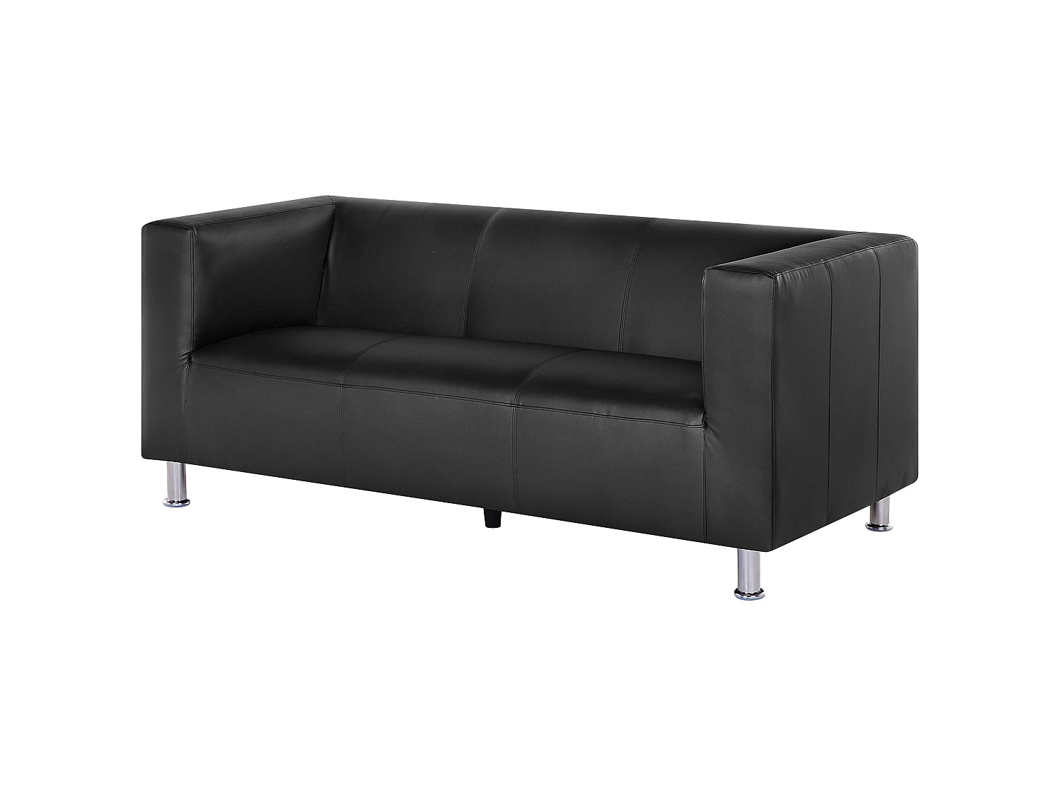 Canapé FLORO Cuir PU Noir 3 places