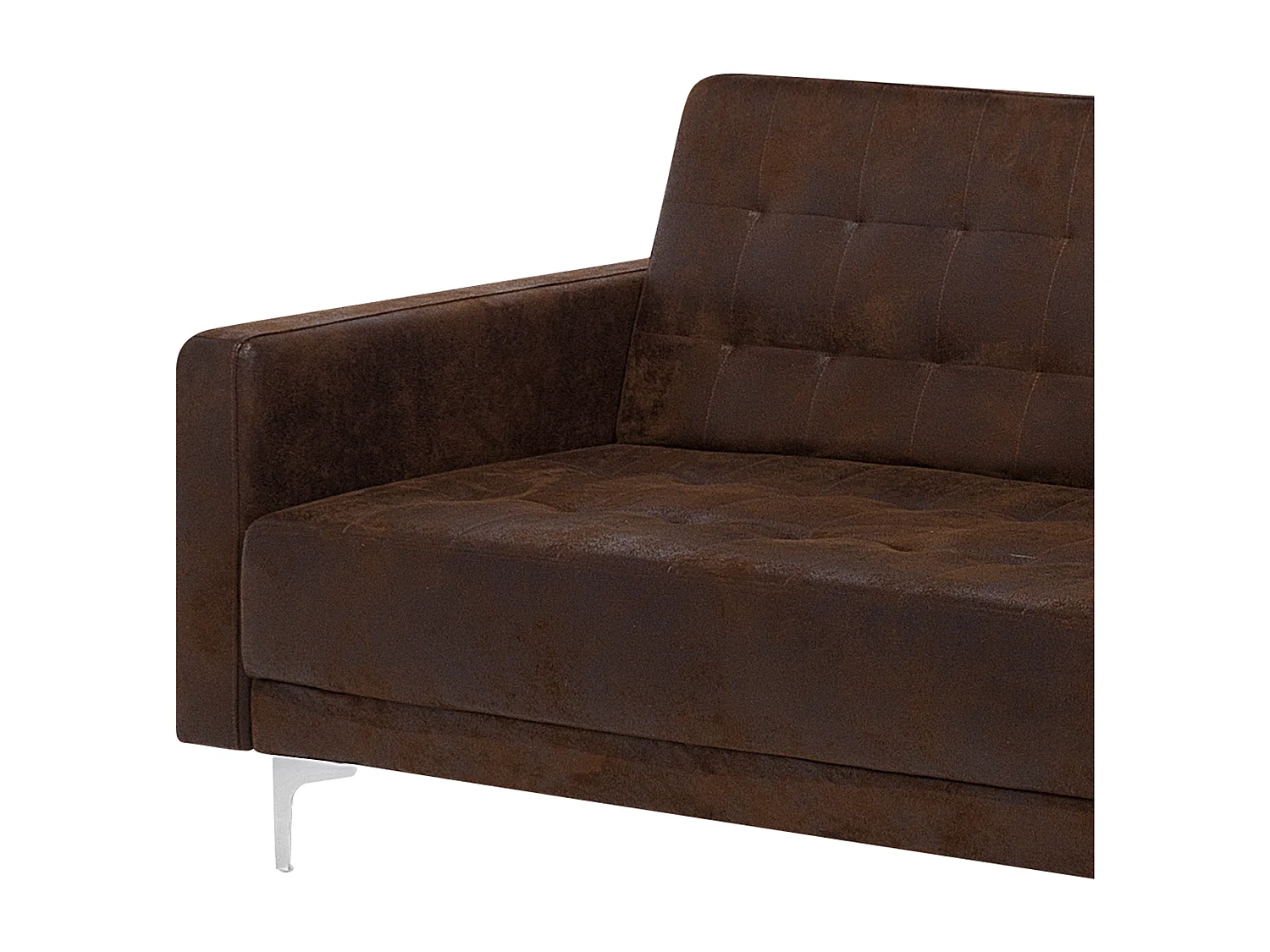 Modulsofa Schlaffunktion Lederoptik Old Style Braun linksseitig Aberdeen