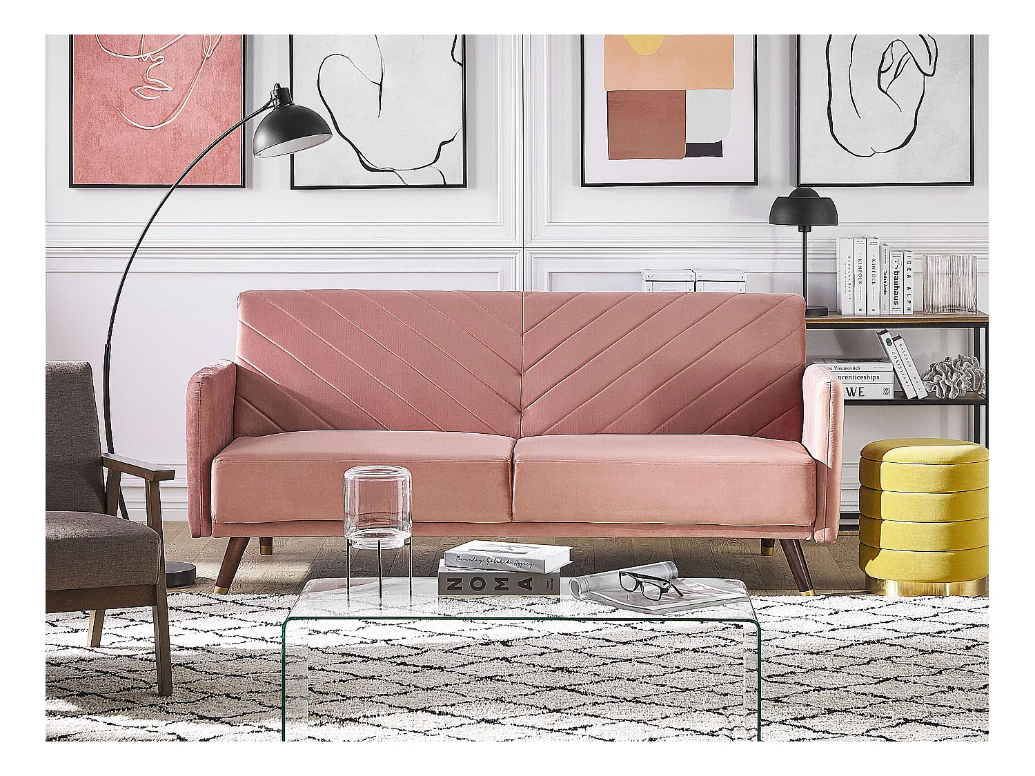 Canapé-lit SENJA Rose Velours