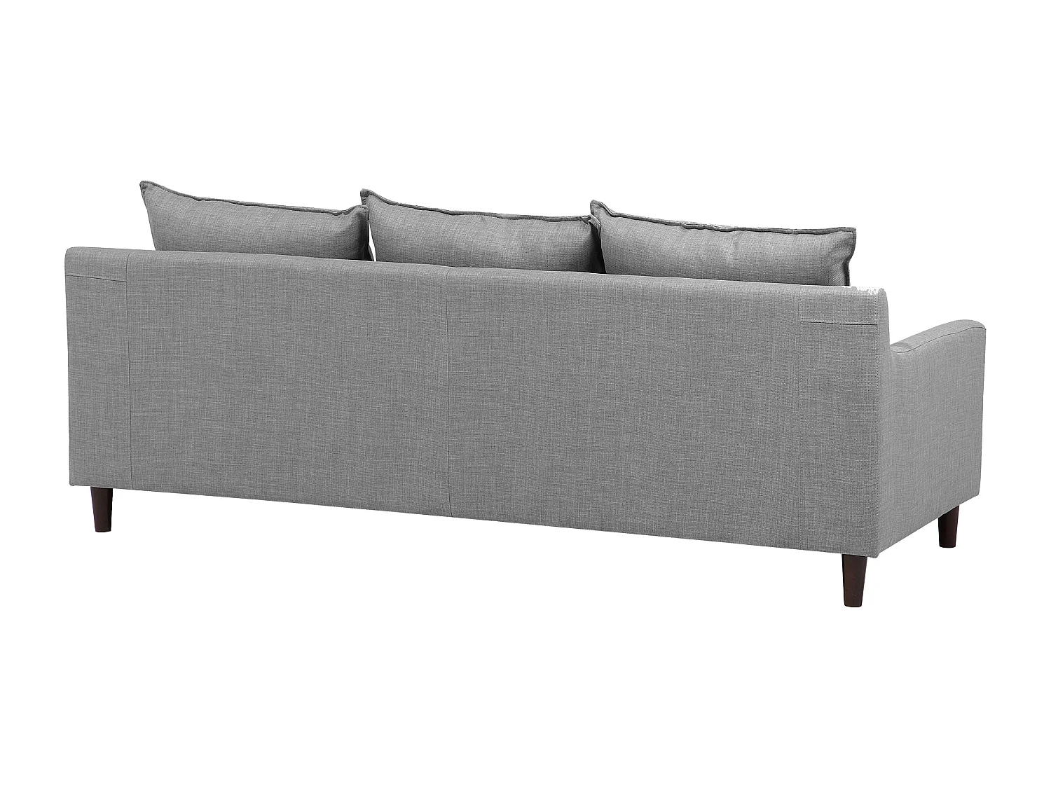 Canapé d'Angle Moderne à droite Pieds en Bois Massif Assise Polyester Tissu Gris Clair Elvenes