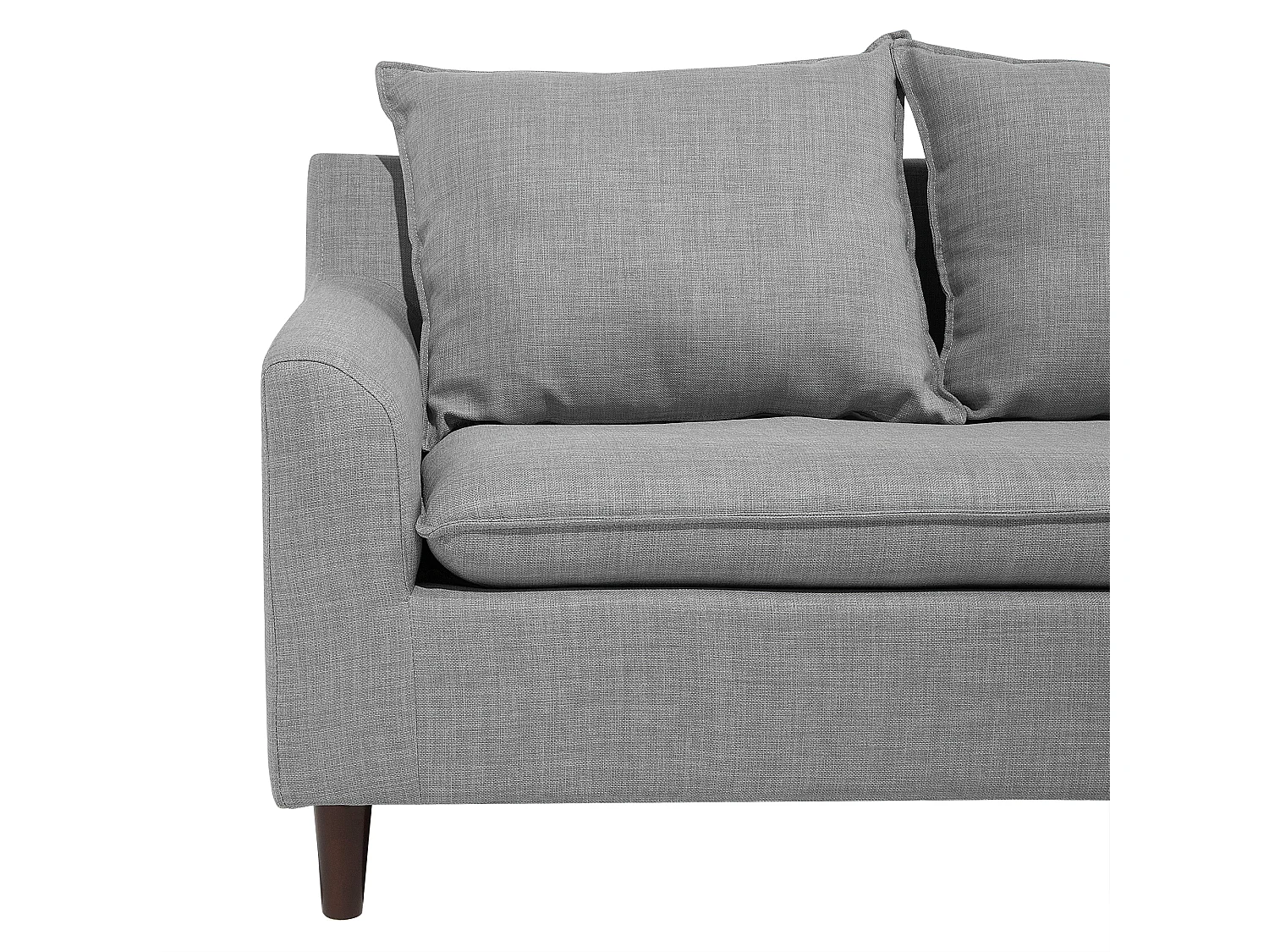 Canapé d'angle ELVENES Tissu Gris clair 3 places Côté gauche