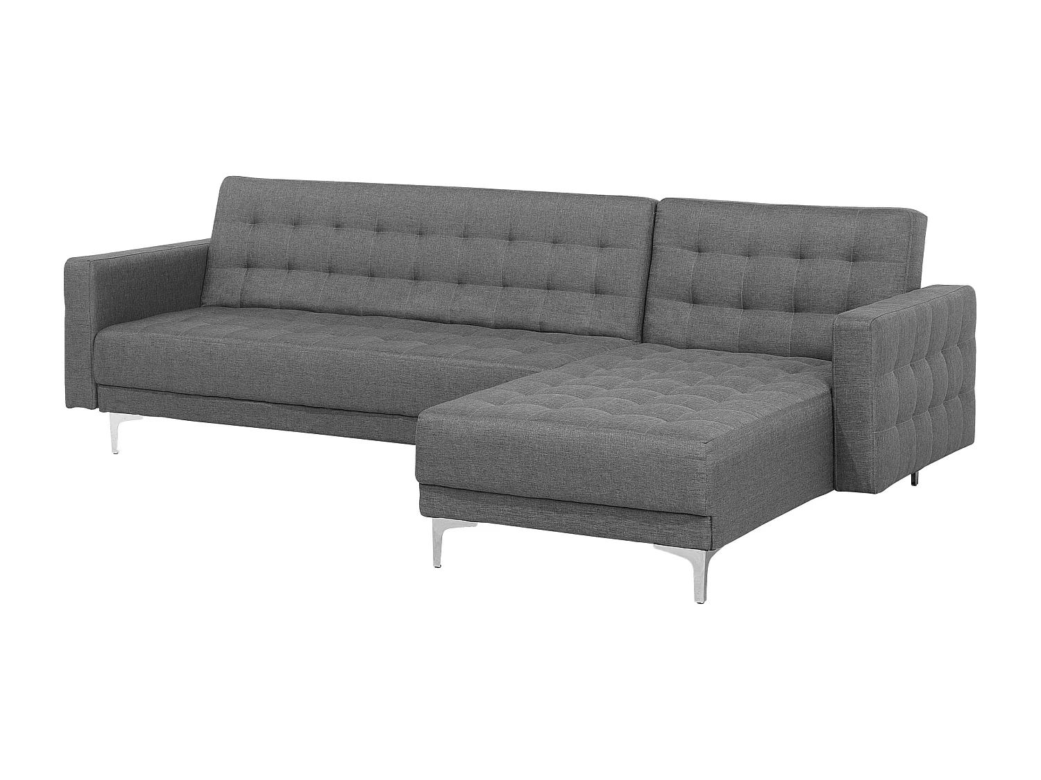 Canapé Angle à droite Convertible Tissu Gris Elégant Moderne Classique Aberdeen