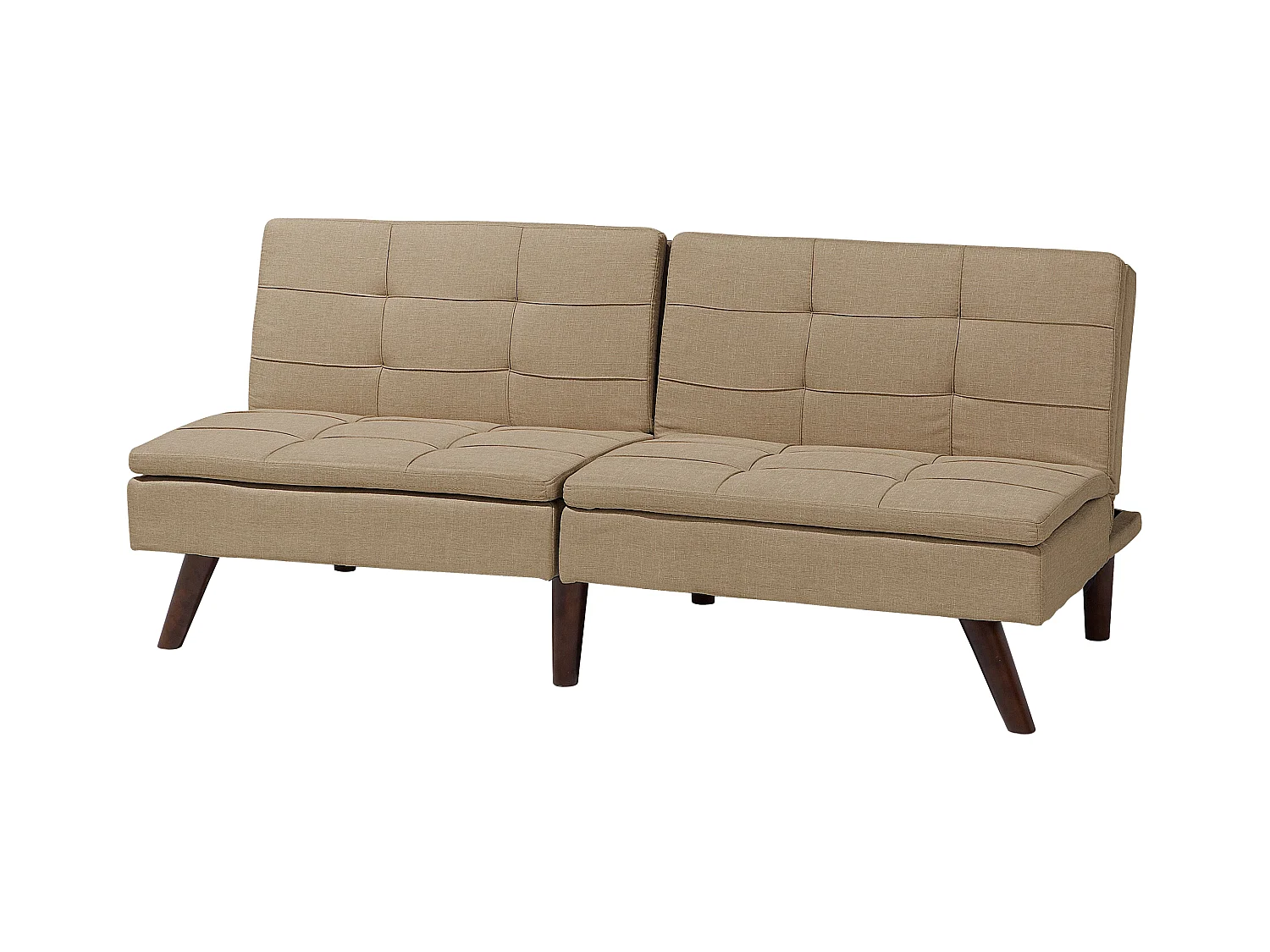 Schlafsofa individuell verstellbare Rückenlehne Polsterbezug hellbraun Ronne