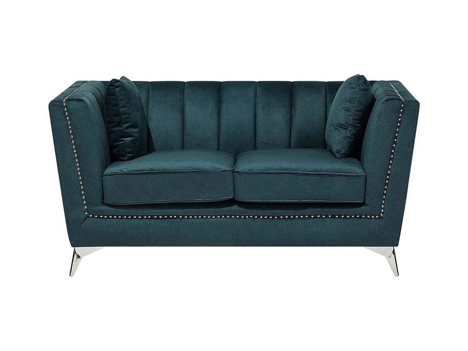 Sofa aus Samtstoff Blau-Grün 2-Sitzer modernes Wohnzimmer-Sofa Gaula