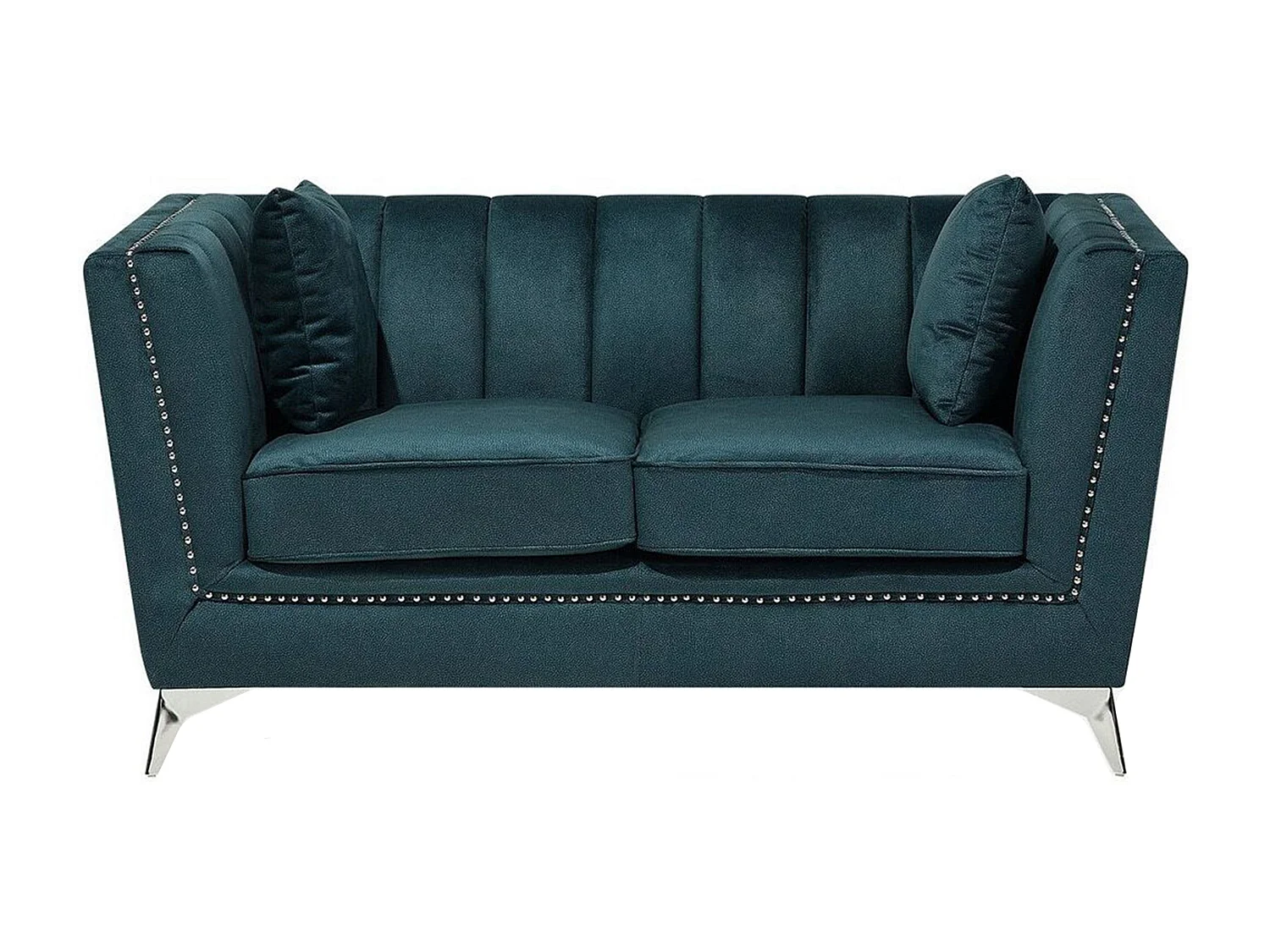 Sofa aus Samtstoff Blau-Grün 2-Sitzer modernes Wohnzimmer-Sofa Gaula